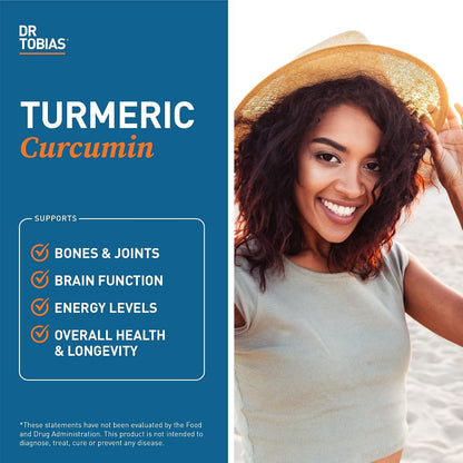 Dr. Tobias Adult Multivitamin & Turmeric Curcumin, Energy, Immune Health, Bone & Joint Support, Vegan, Non-GMO