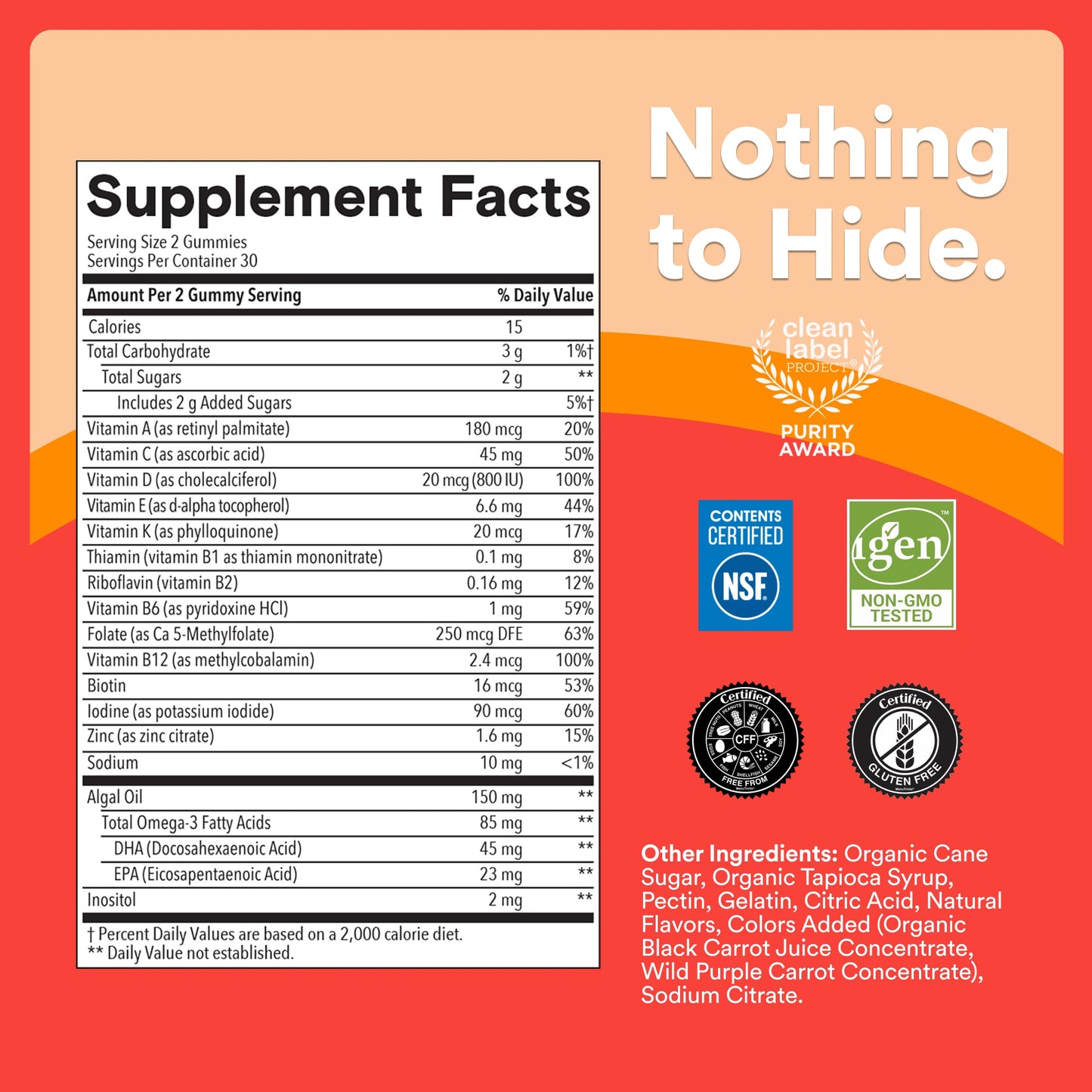 SmartyPants Kids Multivitamin Gummies with Omega 3 DHA/EPA, Vitamins D3, C, B12, B6, A, K, and Zinc, Gluten Free, Clean Label, Three Fruit Flavors, 60 Gummies (30 Day Supply) Gsupps Australia
