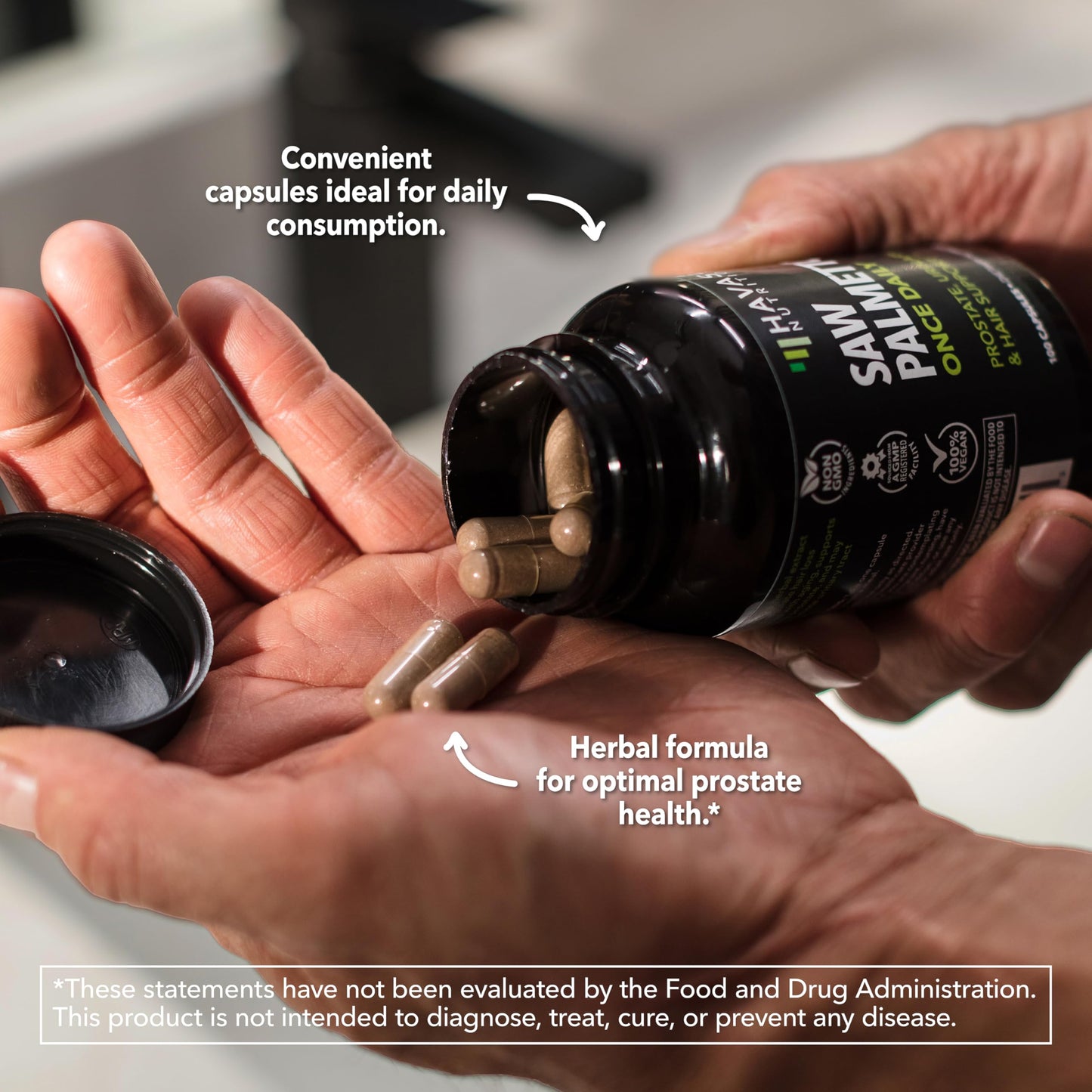 Saw Palmetto for Men Prostate Health Supplement to Promote Urinary Tract Function - 500mg Per Serving - 100 Count - DHT Blocker Hair Vitamin HAVASU NUTRITION