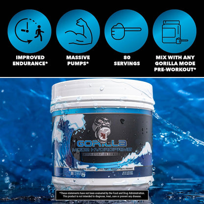 Gorilla Mode Pre Workout (Orange Rush) + HydroPrime Glycerol Pre Workout - Comprehensive Stack for Hyper-Hydration, Pump, Power, Endurance, and Thermoregulation