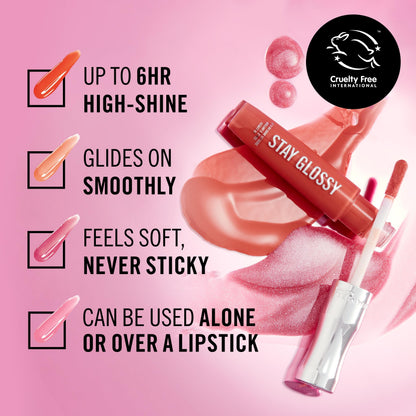Rimmel Stay Glossy Lip Gloss - Non-Sticky and Lightweight Formula for Lip Color and Shine - 130 Blushing Belgraves, .18oz Rimmel