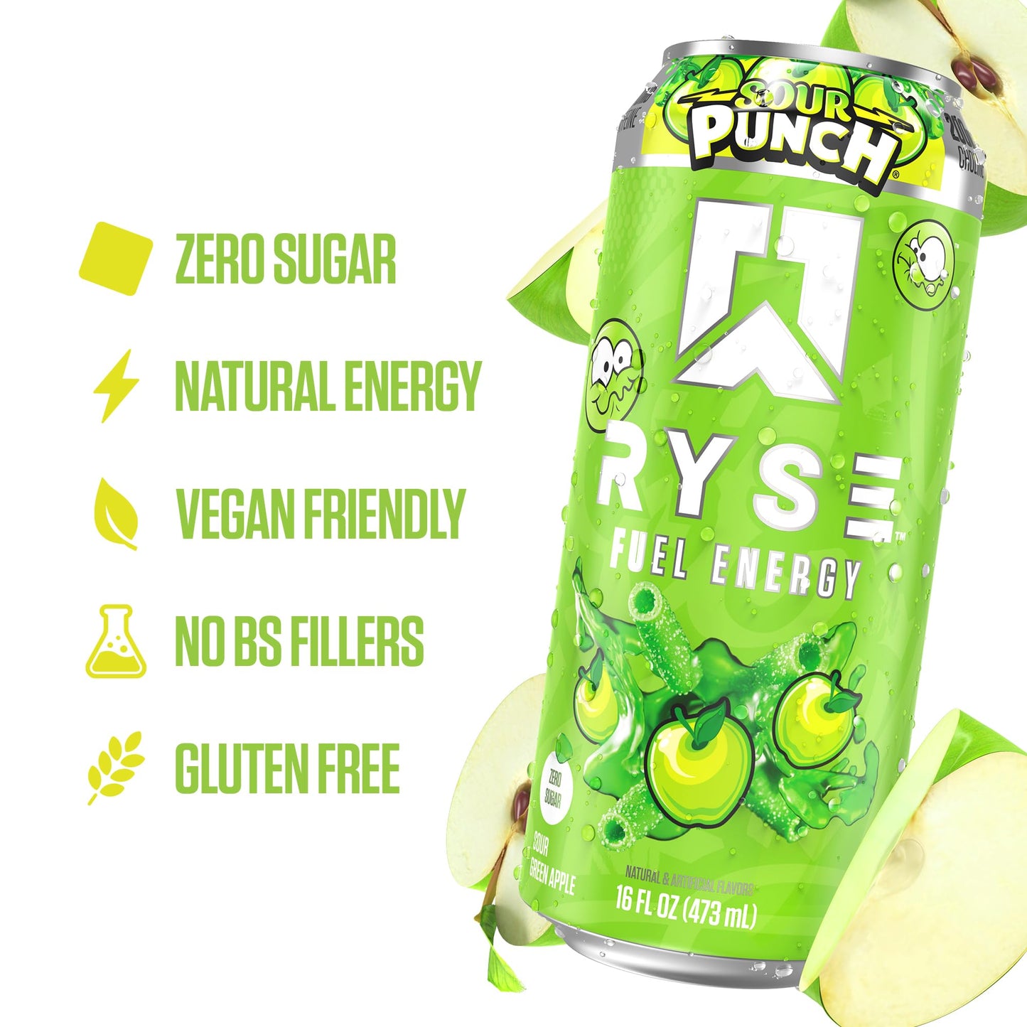 RYSE Fuel Energy Drink - Variety Pack - Sugar Free, Gluten Free & Vegan - 200mg Natural Caffeine, Taurine & Choline for Focus & Energy - No Artificial Colors - 16 fl oz Cans (12-Pack)