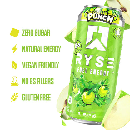 RYSE Fuel Energy Drink - Variety Pack - Sugar Free, Gluten Free & Vegan - 200mg Natural Caffeine, Taurine & Choline for Focus & Energy - No Artificial Colors - 16 fl oz Cans (12-Pack)