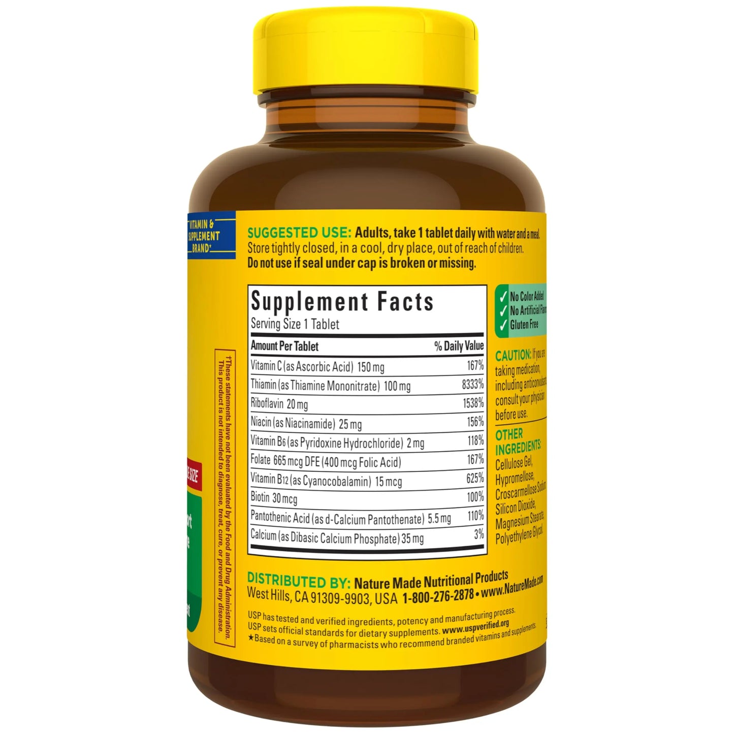 Nature Made Super B Complex with Vitamin C & Folic Acid, B Complex Vitamins for Women and Men, Dietary Supplement Nature Made
