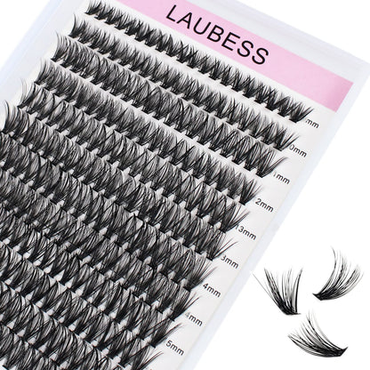 Cluster Lashes 40D Eyelash Clusters Mixed Tray Wispy Lash Clusters Extensions D Cluster Eyelash Extensions Individual Lashes DIY Lash Extension (40D-0.07D-9-16mm) LAUBESS