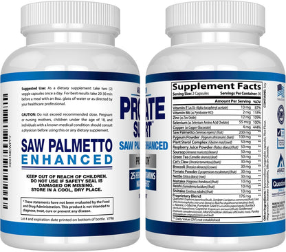 Arazo Nutrition Prostate Supplement - Saw Palmetto + 25 Herbs - Reduce Frequent Urination, Reduce Hair Loss, Support Stamina – Single Homeopathic Herbal Extract Health Supplements - Capsule or Pill Gsupps Australia