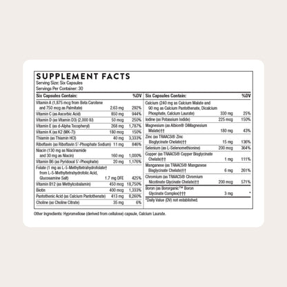THORNE - Women's Multi 50+ - Comprehensive Daily Multi with Vitamins A, B6, B12, C, D, E, K, Zinc & More - Support Heart, Brain, Bone & Immune Health THORNE