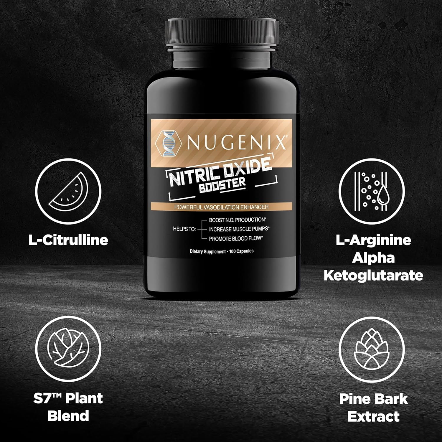 Nugenix Nitric Oxide Booster Supplement - Nitric Oxide Flow, L-Arginine, L-Citrulline, Pine Bark Extract - Vasodilator - 100 Capsules Nugenix buy australia supplements