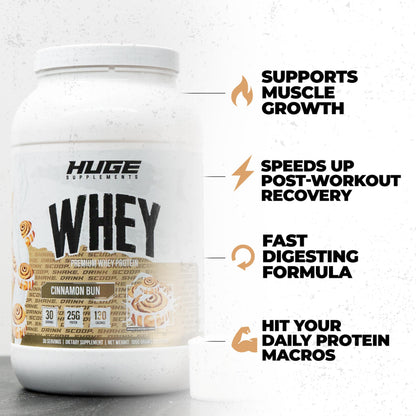 Huge Whey, Protein Powder for Muscle Gain, 25g Protein, 12g EAAs, Supports Muscle Growth, Performance & Recovery (Chocolate Brownie, 30 Servings)