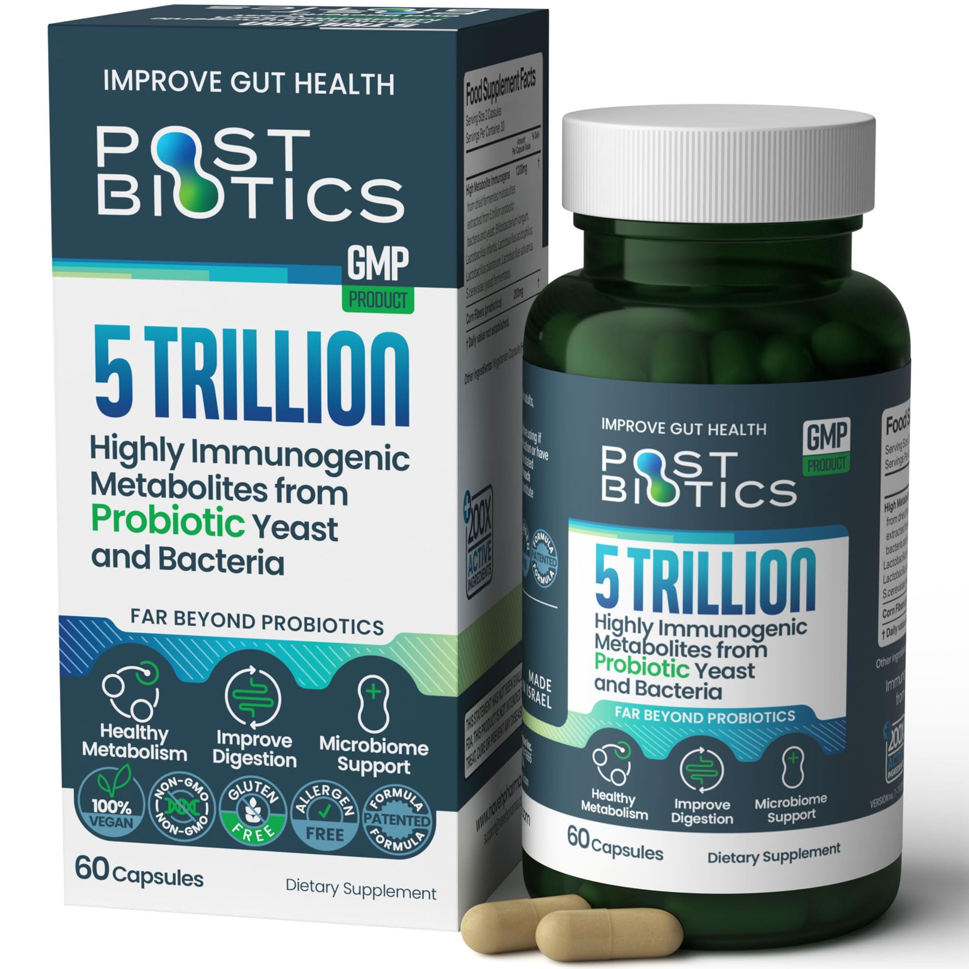 NAVEH PHARMA Adult Postbiotics Capsules for Women and Men | Postbiotics for Gut Health with 200X Ingredients Than Probiotic and Prebiotic | Supports Immunity, Digestion, Microbiome & Metabolism NAVEH PHARMA buy australia supplements