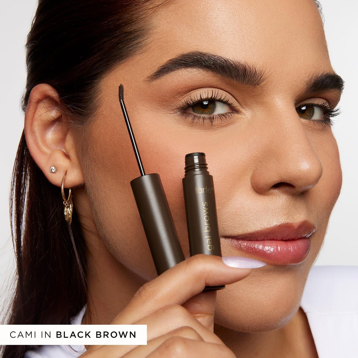 tarte busy gal tinted brow gel – 3-in-1 Waterproof Longwear Eyebrow Gel to Shape, Tint & Set Brows, Infused with Vitamin E, Vegan & Cruelty-Free, full size, med brown tarte