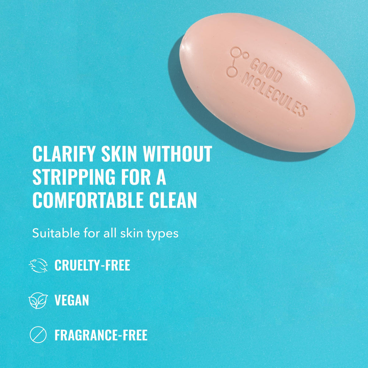 Good Molecules Clarify and Cleanse Bar, Salicylic Acid Bar Soap, 3.15 oz Good Molecules