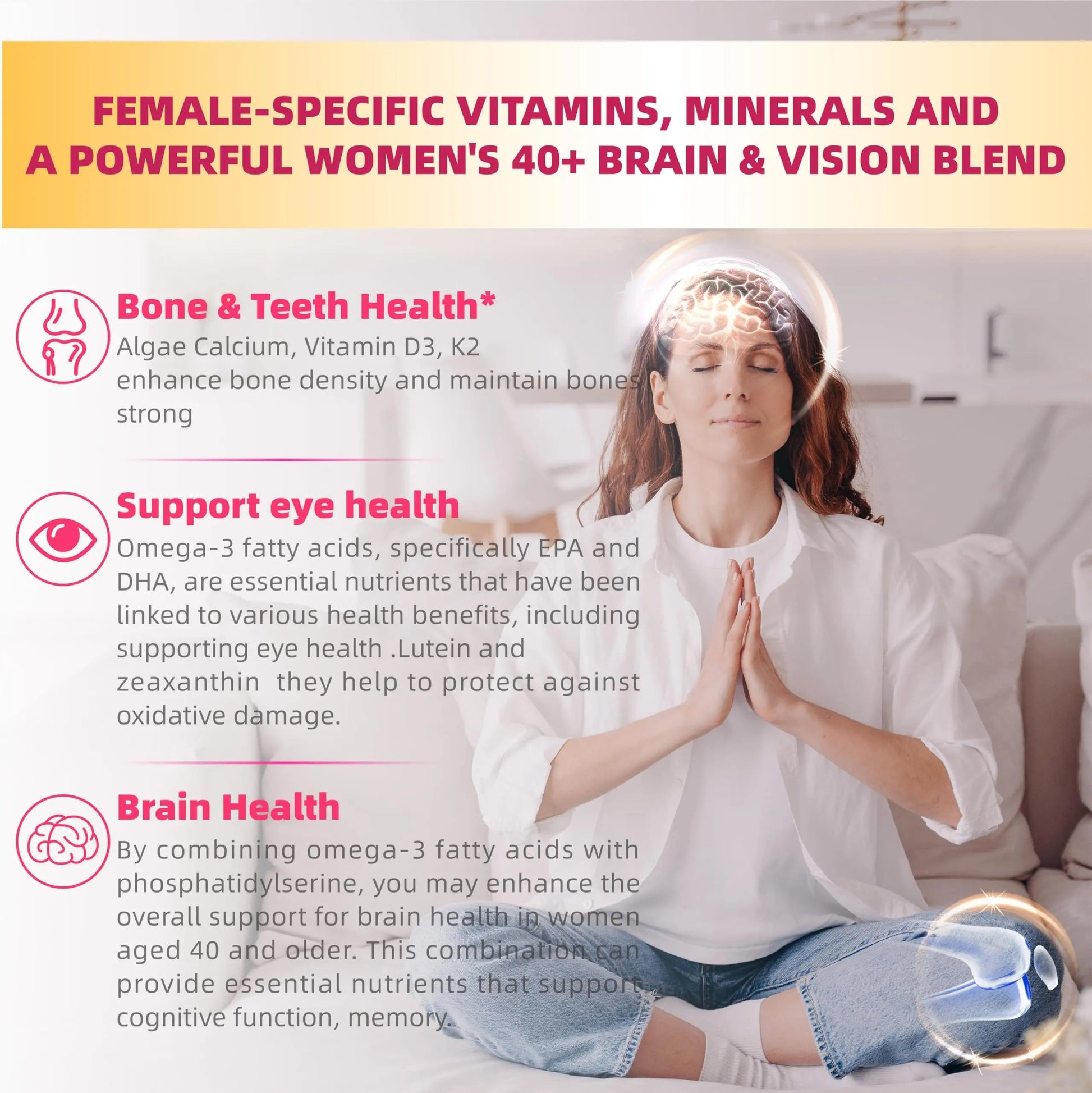 Lerinettia Multivitamin for Women Gummies for 40+ with Omega-3, Niacinamide, B-Complex, Lutein, Iron, Choline, Phosphatidylserine, Vitamin D3 Lerinettia buy australia supplements