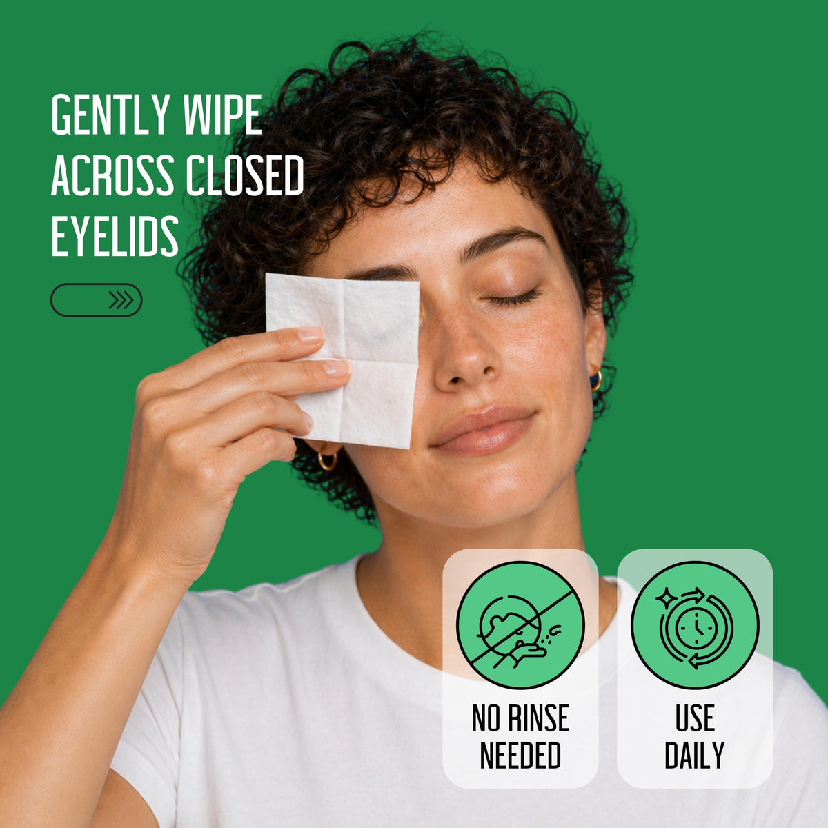 PURELID 100PCs Tea Tree Eyelid Wipes – Cleaning Eye Wipes for People with Dry Eyes & Allergies – Gentle Eyelid Cleanser with Hyaluronic Acid, Chamomile and Aloe – Individually Wrapped & Biodegradable PURELID