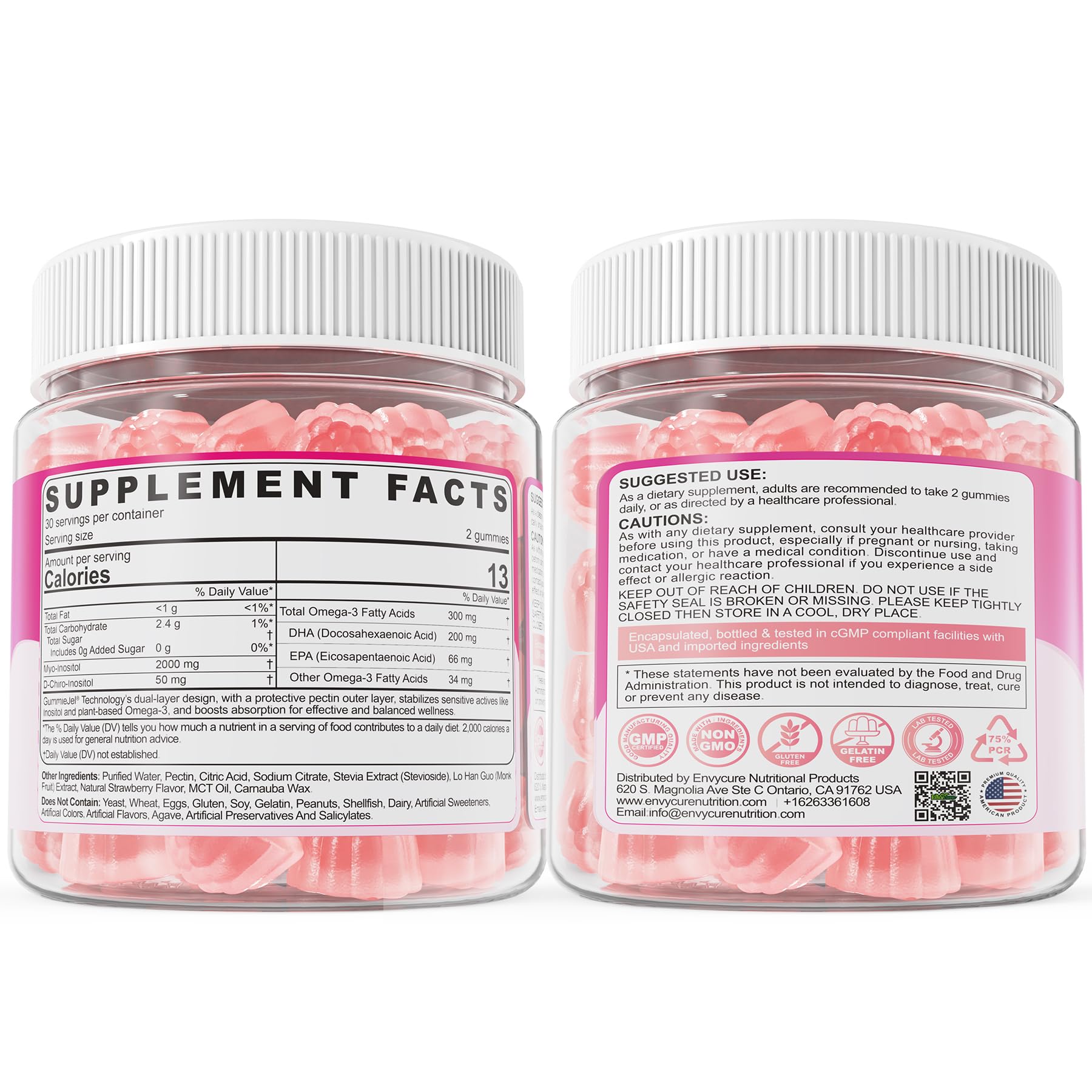 Myo-Inositol & D-Chiro Ideal 40:1, Inositol + Omega-3(3:1) Gummies, Hormone Balance for Women | Sugar Free Inositol Gummies w/Omega 3 DHA:EPA (3:1), Inositol Supplement for Cycle Health, Vegan, 60 Ct EnvyCure buy australia supplements