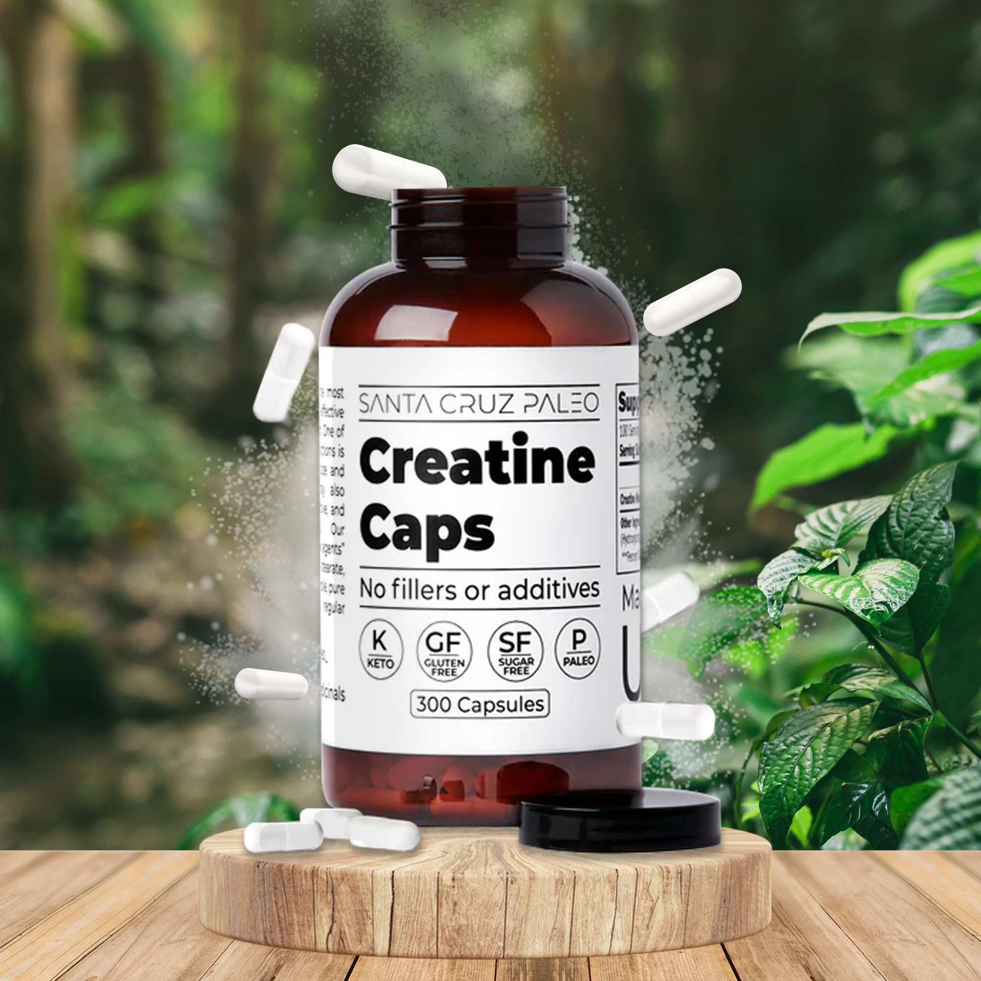 Santa Cruz Paleo Creatine Capsules, Supports Muscle Growth & Energy, Gluten Free, Keto, Sugar Free, Paleo, No Fillers or Additives, Creatine Monohydrate Pills, Santa Cruz Paleo buy australia supplements