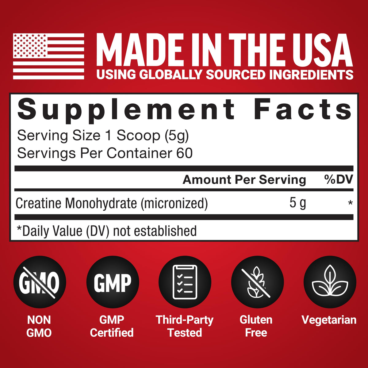 Force Factor Creatine Monohydrate Powder, 5g Micronized Dose to Support Muscle Growth, Strength, Recovery, Cognitive Health & Memory Force Factor