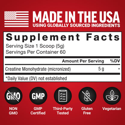 Force Factor Creatine Monohydrate Powder, 5g Micronized Dose to Support Muscle Growth, Strength, Recovery, Cognitive Health & Memory Force Factor