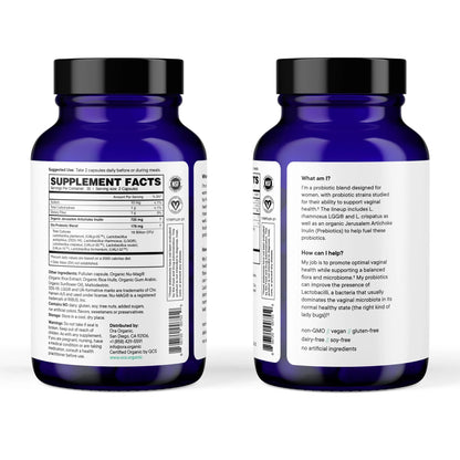 Ora Organic Probiotic for Women with L. crispatus, 6 Clinically Studied Lactobacillus Strains for Vaginal, pH & Urinary Tract Health, Ora Organic