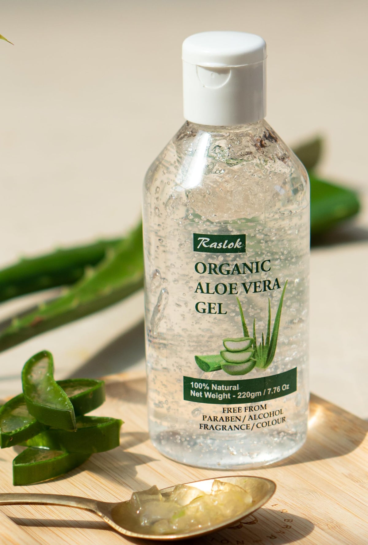 Raslok Aloe Vera Gel | 99% Pure Natural Aloe Gel For Moisturizing Face Skin & Hair Care,Durable Moisturizing Hydrating Soothing, Non-Sticky (7.7 OZ) Raslok