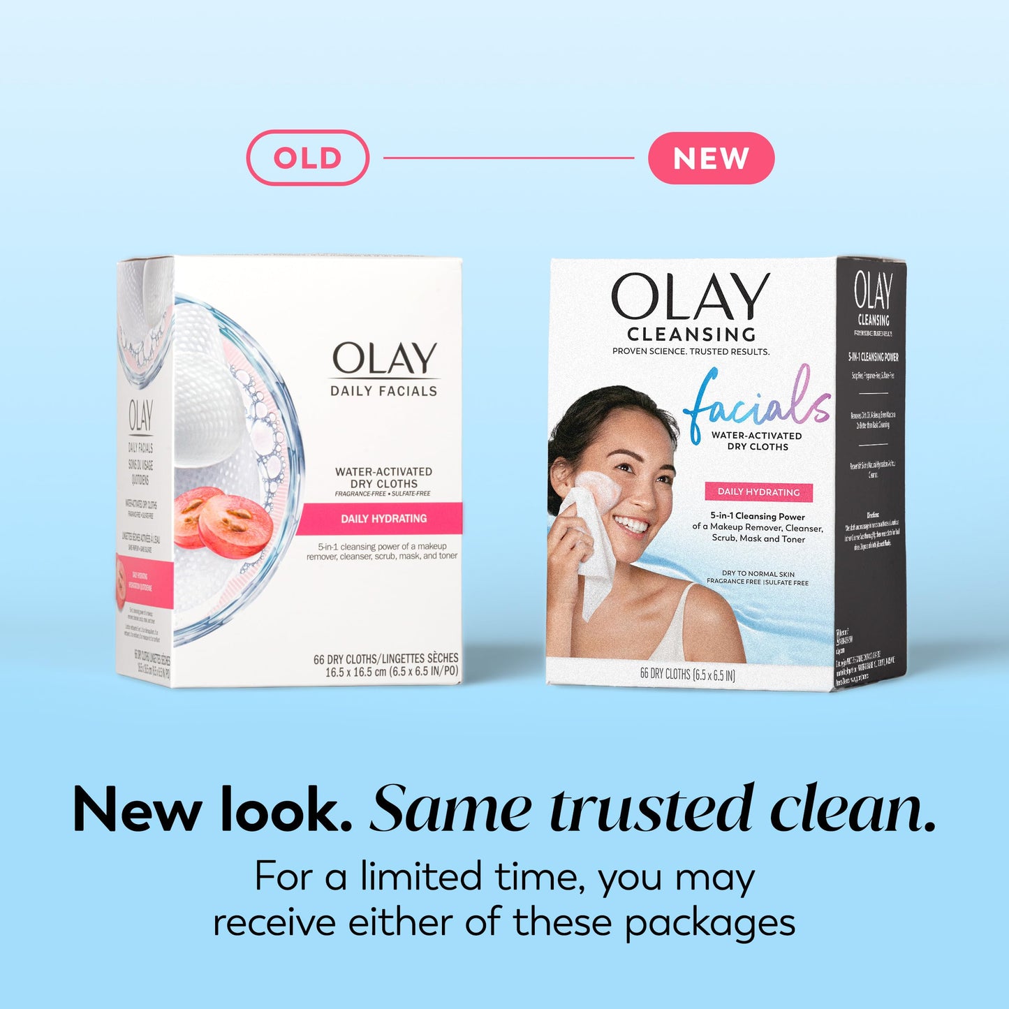 Olay Makeup Remover Wipes, Daily Facials Hydrating Face Cleanser for Normal to Dry Skin Olay