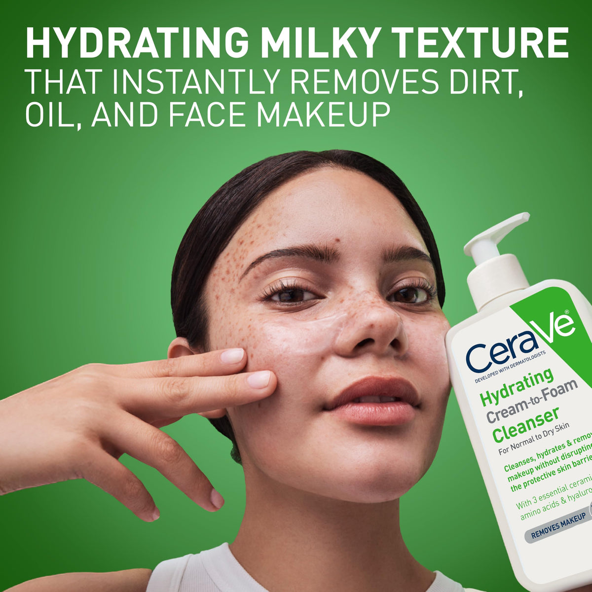 CeraVe Hydrating Cream To Foam Cleanser, Face Wash for Dry Skin, 19oz CeraVe