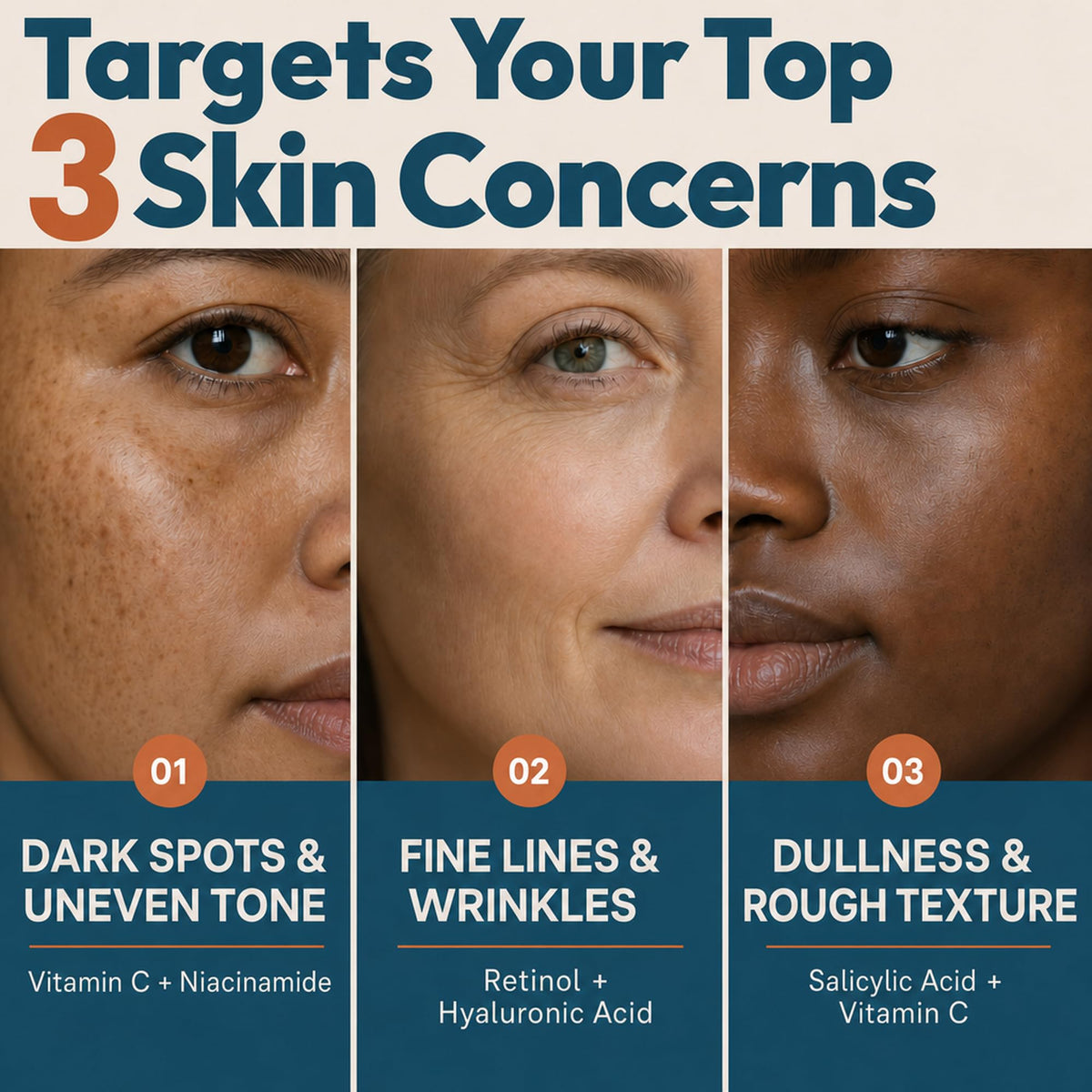 Eva Naturals Vitamin C Serum for Face with Retinol & Niacinamide, 1 oz Eva Naturals