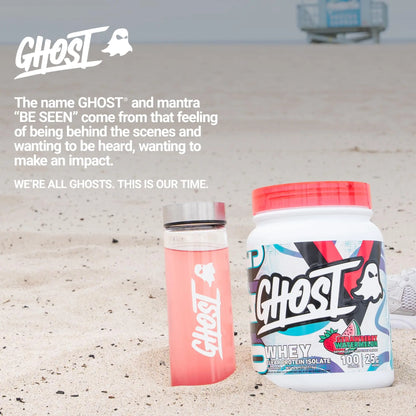 GHOST Clear Whey Isolate Protein Powder, Strawberry Watermelon - 1.57 LB Tub, 25G of Whey Protein - Post Workout Drink for Muscle Gain & Recovery – Sugar Free, Soy Free & Zero Fat, 20 Servings GHOST