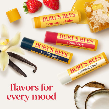 Burt's Bees Lip Balm - Vanilla Bean, Lip Moisturizer With Responsibly Sourced Beeswax, Tint-Free, Natural Origin Conditioning Treatment, 2 Tubes, 0.15 oz. Burt's Bees