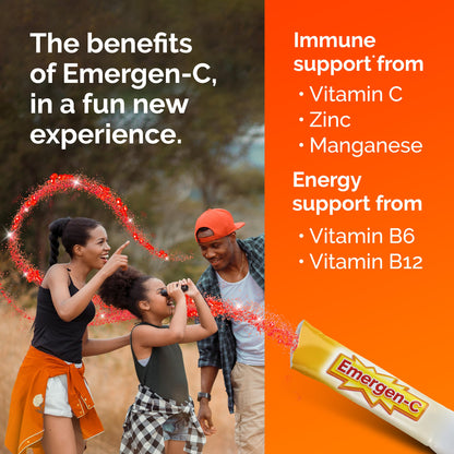 Emergen-C Kidz Crystals, On-the-Go Emergen-C Immune Support Supplement with Vitamin C, B Vitamins, Zinc and Manganese Emergen-C