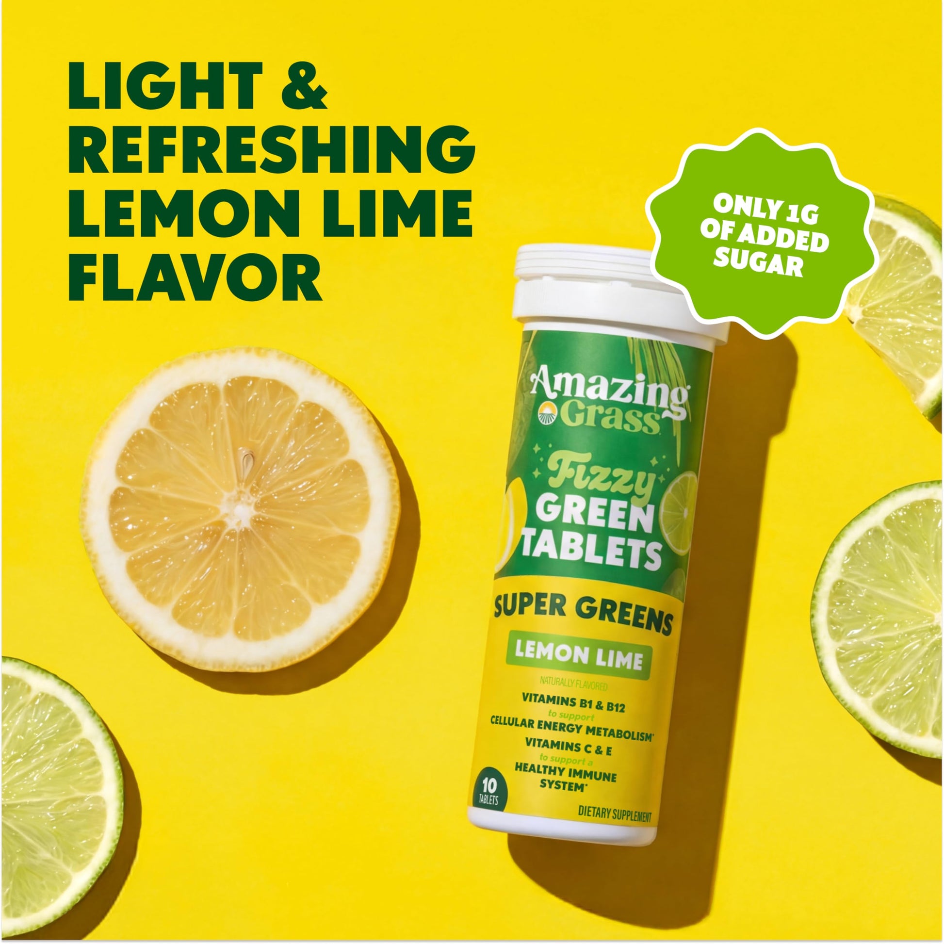 Amazing Grass Effervescent Tablets: Green Superfood Water Flavoring Tablet with Antioxidants & Alkalizing Greens, Lemon Lime, 60 Count Amazing Grass buy australia supplements