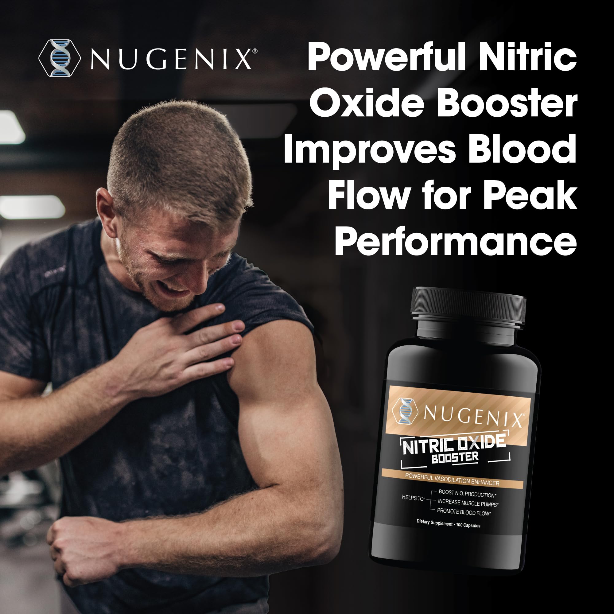 Nugenix Nitric Oxide Booster Supplement - Nitric Oxide Flow, L-Arginine, L-Citrulline, Pine Bark Extract - Vasodilator - 100 Capsules Nugenix buy australia supplements