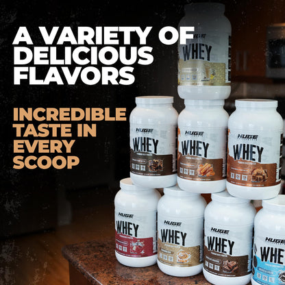 Huge Whey, Protein Powder for Muscle Gain, 25g Protein, 12g EAAs, Supports Muscle Growth, Performance & Recovery (Chocolate Brownie, 30 Servings)