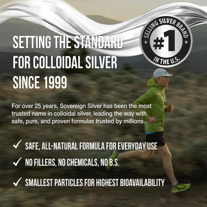 Sovereign Silver Immune Support - Colloidal Silver, Bio-Active Silver Hydrosol, 10 ppm, Liquid Dropper, 4 Fl Oz, (118 mL) Sovereign Silver