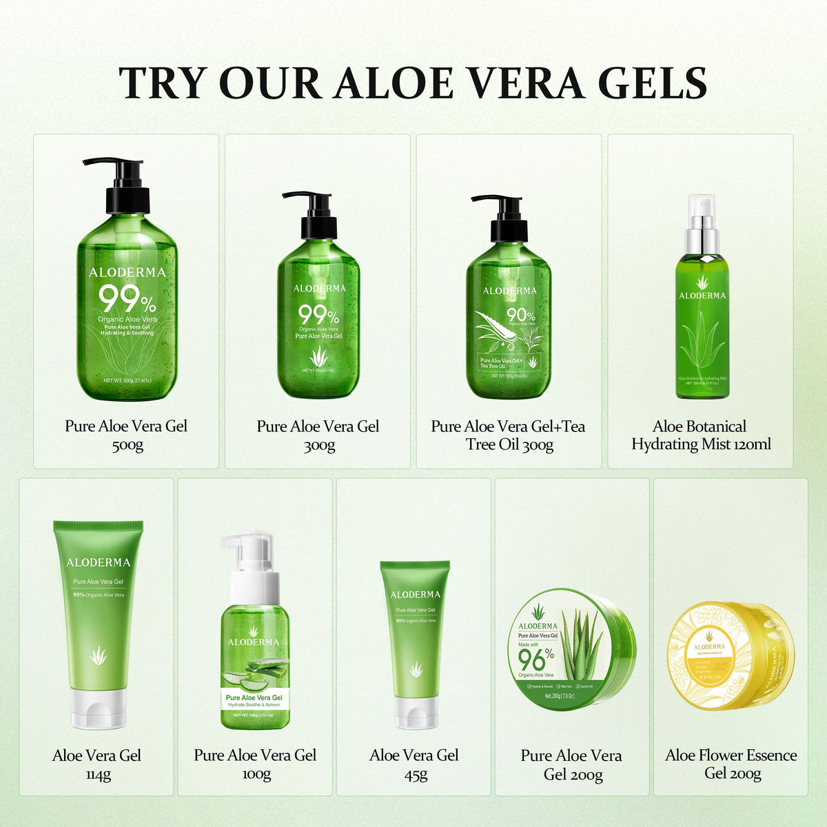 Aloderma Aloe Vera Gel Made within 12 Hours of Harvest with 96% Pure Organic Aloe Vera for Skin, Scalp, & Hair, Soothing Aloe Face Moisturizer, Multipurpose, Hydrating Aloe Gel, 7.05oz Aloderma