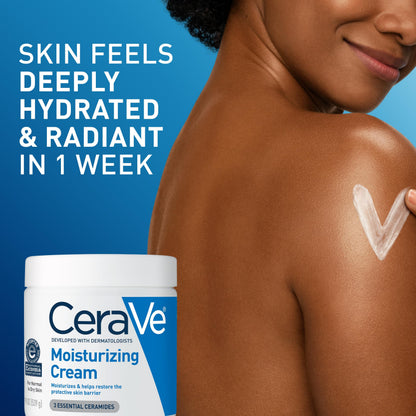 CeraVe Moisturizing Cream, Face & Body Moisturizer for Dry Skin, 19oz CeraVe