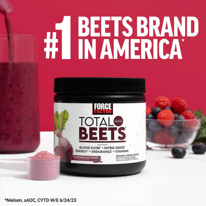 Force Factor Total Beets Blood Pressure Support with Grape Seed Extract and Non GMO Beet Root Powder for Heart Health Force Factor