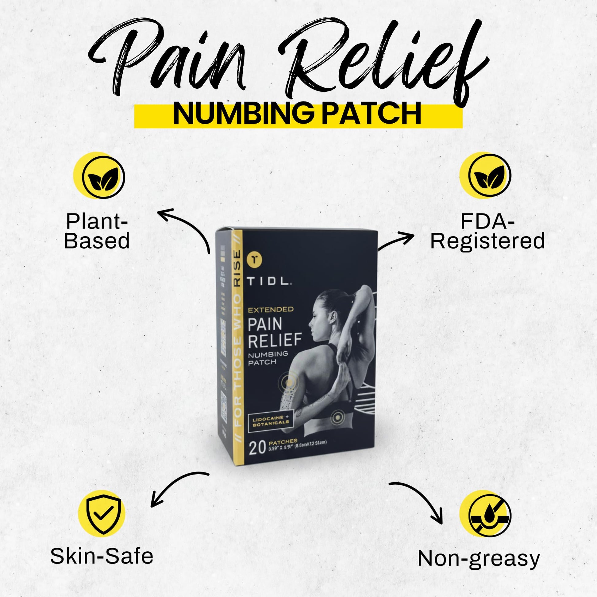 TIDL Recovery Patches, 20 Count, Maximum Strength for Targeted Back Pain, Joint & Muscle Pain Relief, Immediate Numbing & Soothing, Non-Stick Adhesive for Easy Application & Removal TIDL buy australia supplements