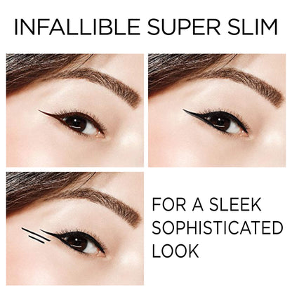 L'Oreal Paris Makeup Infallible Super Slim Long-Lasting Liquid Eyeliner, Ultra-Fine Felt Tip, Quick Drying Formula, Glides on Smoothly, Brown, 0.03 fl oz., 1 Count L'Oreal Paris