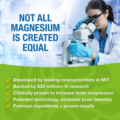 Magtein - Magnesium L-Threonate Supplement, Memory, Focus, Sleep & Brain Health Formula for Men & Women, Cognitive Support for Adults Magtein