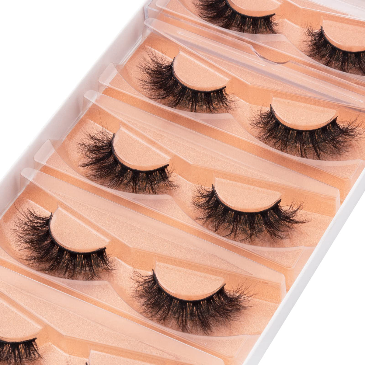 DYSILK Eyelashes Mink Lashes Fluffy - Fluffy Lashes 5 Pairs 6D Faux Mink Eyelash False Eyelashes Natural Look Lashes That Look Like Extensions Wispy Eyelashes Strip Lashes Eye Lashes | Fluffy-16mm DYSILK
