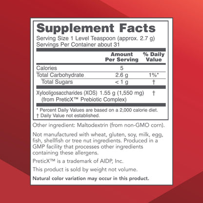 PROTOCOL FOR LIFE BALANCE Prebiotic Powder XOS - 1.55g per Serving - Intestinal Flora - Support GI Tract & Gut Health - Kosher & Non-GMO - 3 oz PROTOCOL FOR LIFE BALANCE