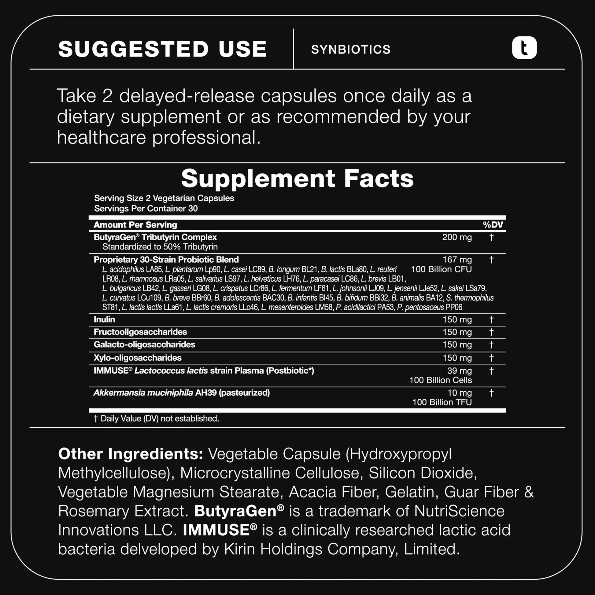 Toniiq Prebiotics and Probiotics – 200B CFU Synbiotic with Postbiotics IMMUSE® & ButyraGen® – 30 Strains for Gut & Digestive Health – Shelf-Stable Toniiq