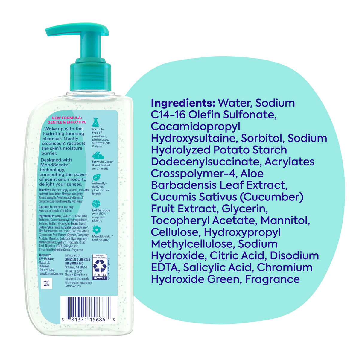 Clean & Clear Morning Burst Hydrating Facial Cleanser with BHA, 8 fl oz Clean & Clear