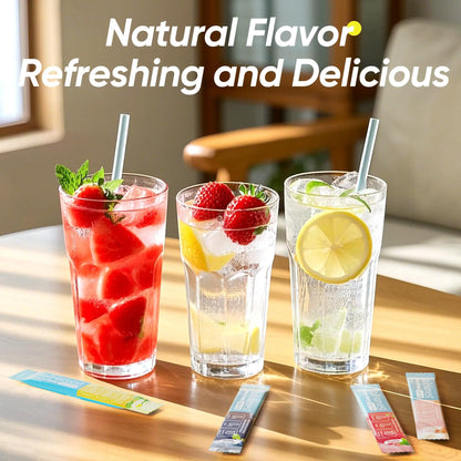 VitalHarvest 36 Sticks Electrolytes Powder Packets 6 Flavors Sugar Free Hydration Packets Electrolyte Liquid Daily IV Drink Mix with Lemon Lime, Watermelon, Orange VitalHarvest