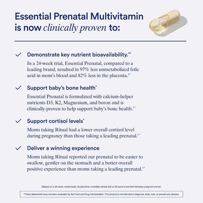 Ritual Prenatal Multivitamin and Probiotics for Women - Key Vitamins to Support Mom and Baby - Natalbiotic for Microbiome, Digestive, Vaginal Health - Folate, Choline - Vegan - Citrus - 30 Servings