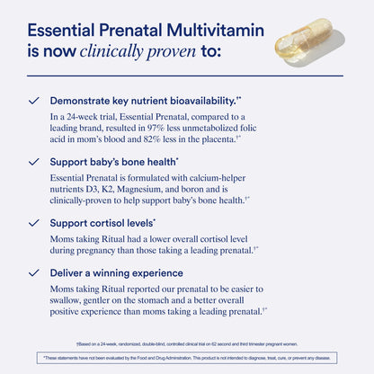 Ritual Prenatal Multivitamin For Women - Key Essential Vitamins and Minerals To Support Mom and Baby During Pregnancy* - Folate, Choline, Omega-3 DHA Ritual