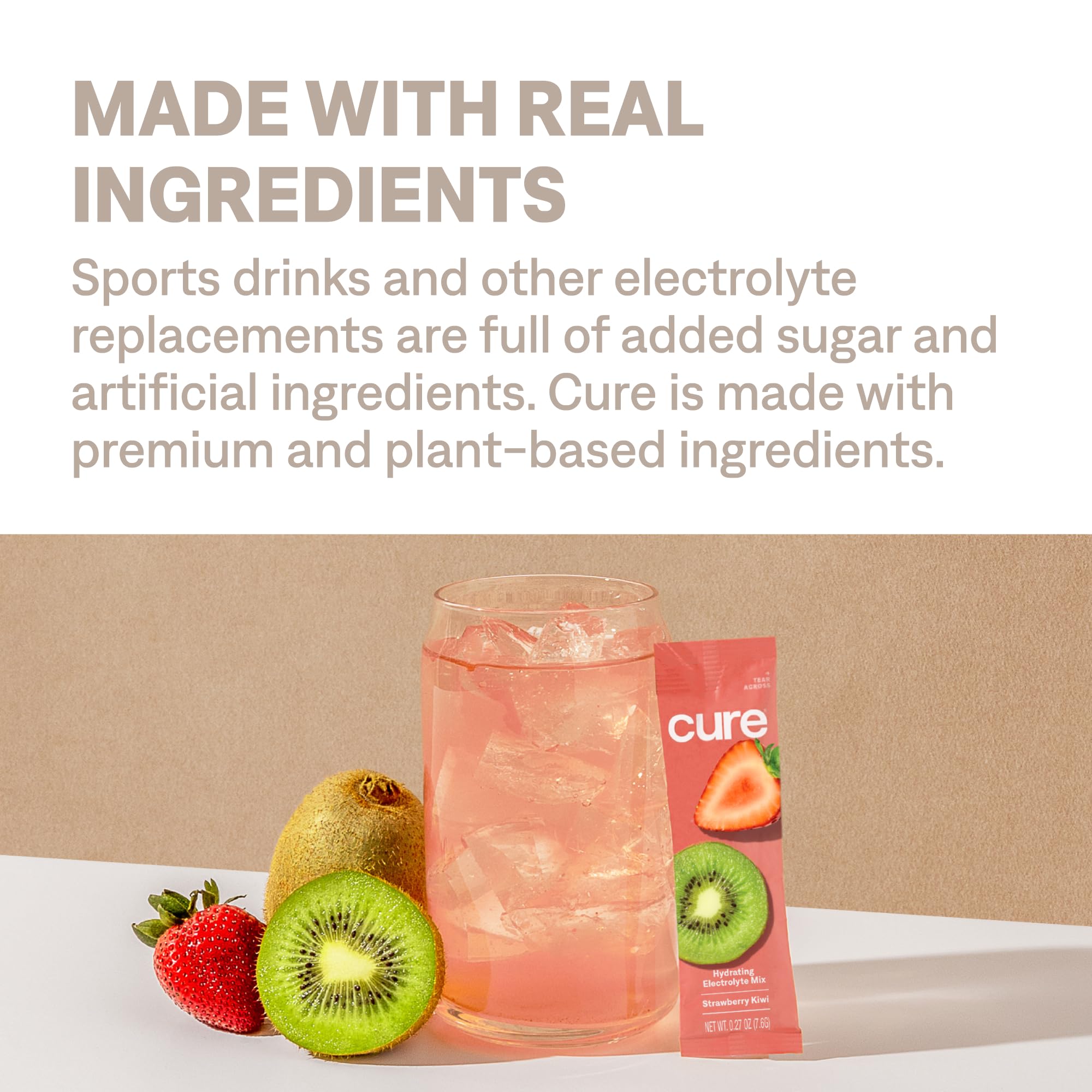 Cure Hydration | Plant-Based Electrolyte Drink Mix | No Added Sugar | FSA-HSA | Dehydration Relief Powder Made with Coconut Water | Non-GMO | Vegan | 28 Servings Jar - Strawberry Kiwi Cure Hydration buy australia supplements