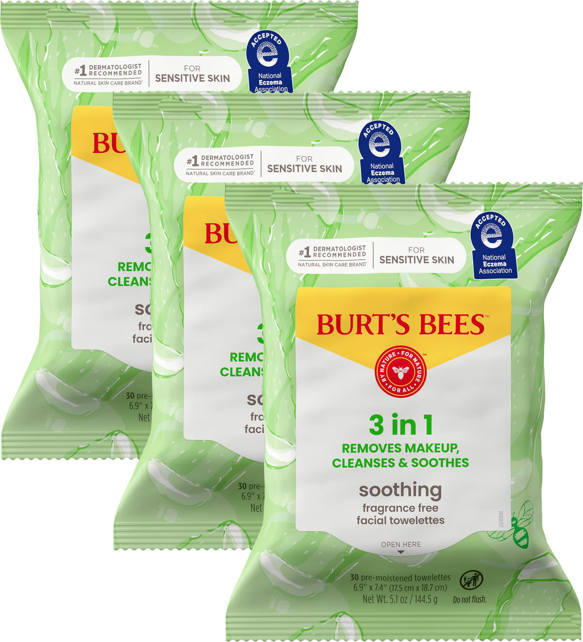 Burt's Bees Soothing Fragrance Free Facial Towelettes, 30 ct., Burt's Bees