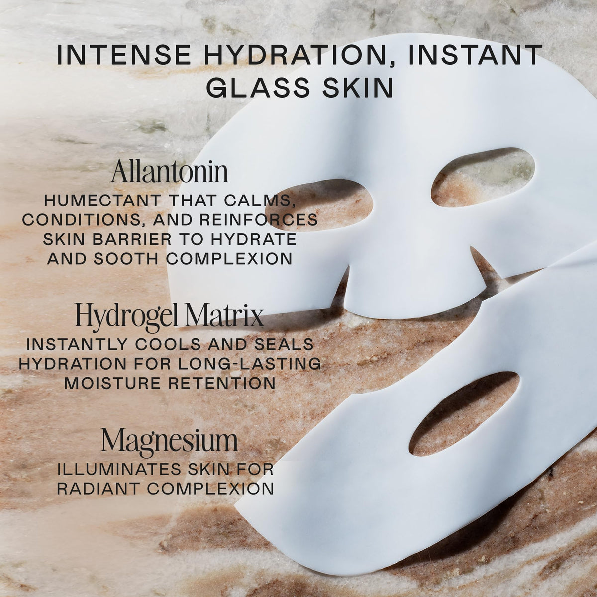 NuFACE IonPlex Hydra-Gel Power Mask - Hydrating Korean Face Mask, 2-Piece Cooling Skincare Sheets + Allantoin & Glycerin for Dewy, Glass Skin - Plumps & Smooths Fine Lines - Vegan K-Beauty, 5 Count NuFACE